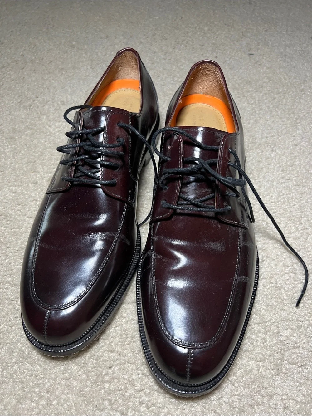 Cole Haan Men's Burgundy Leather Derby Shoes